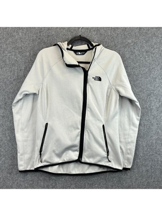 The North Face Tops - The North Face Arcata Womens Medium Jacket White Asymmetrical Full Zip Hoodie